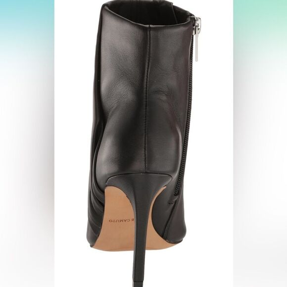 ♥️ Vince Camuto Black Peep-Toe Heeled Boots - Picture 10 of 16